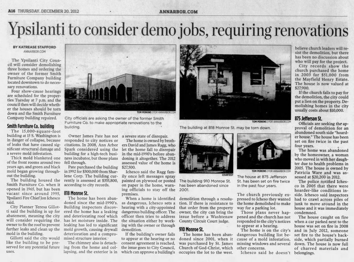 Smith Furniture - Dec 20 2012 Article